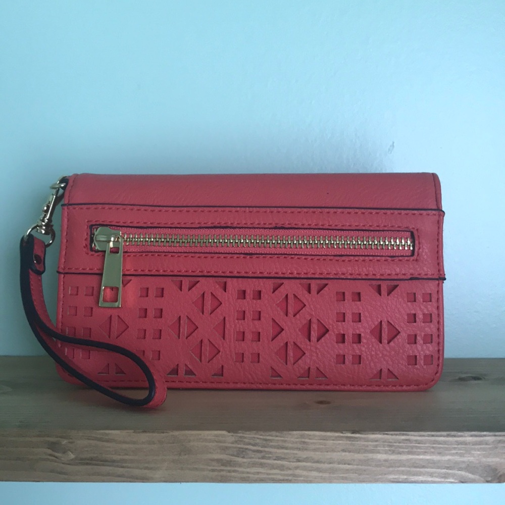 Coral clutch wallet